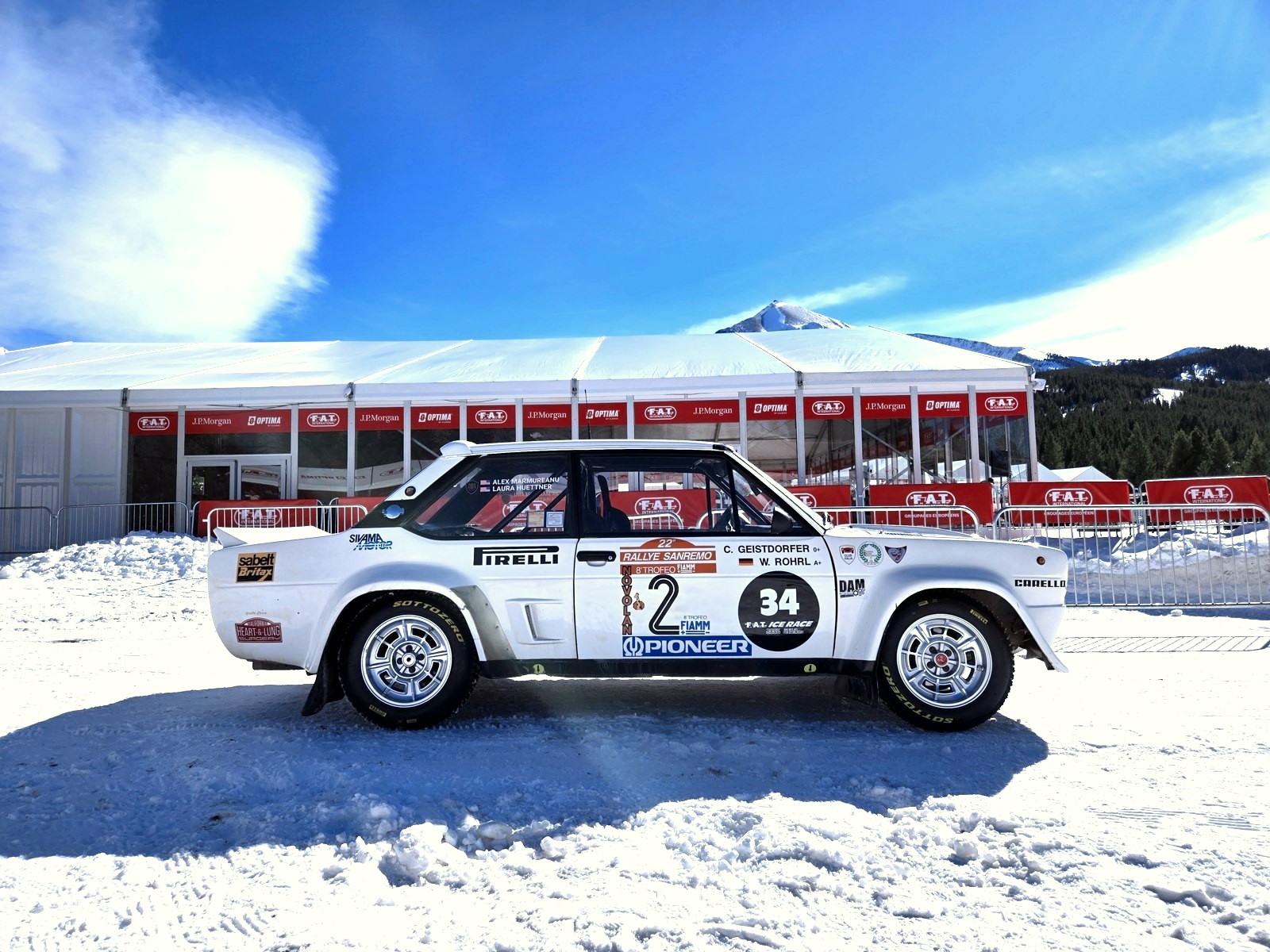 Fiat 131 Abarth at the F.A.T. paddock, F.A.T. Ice Race 2026