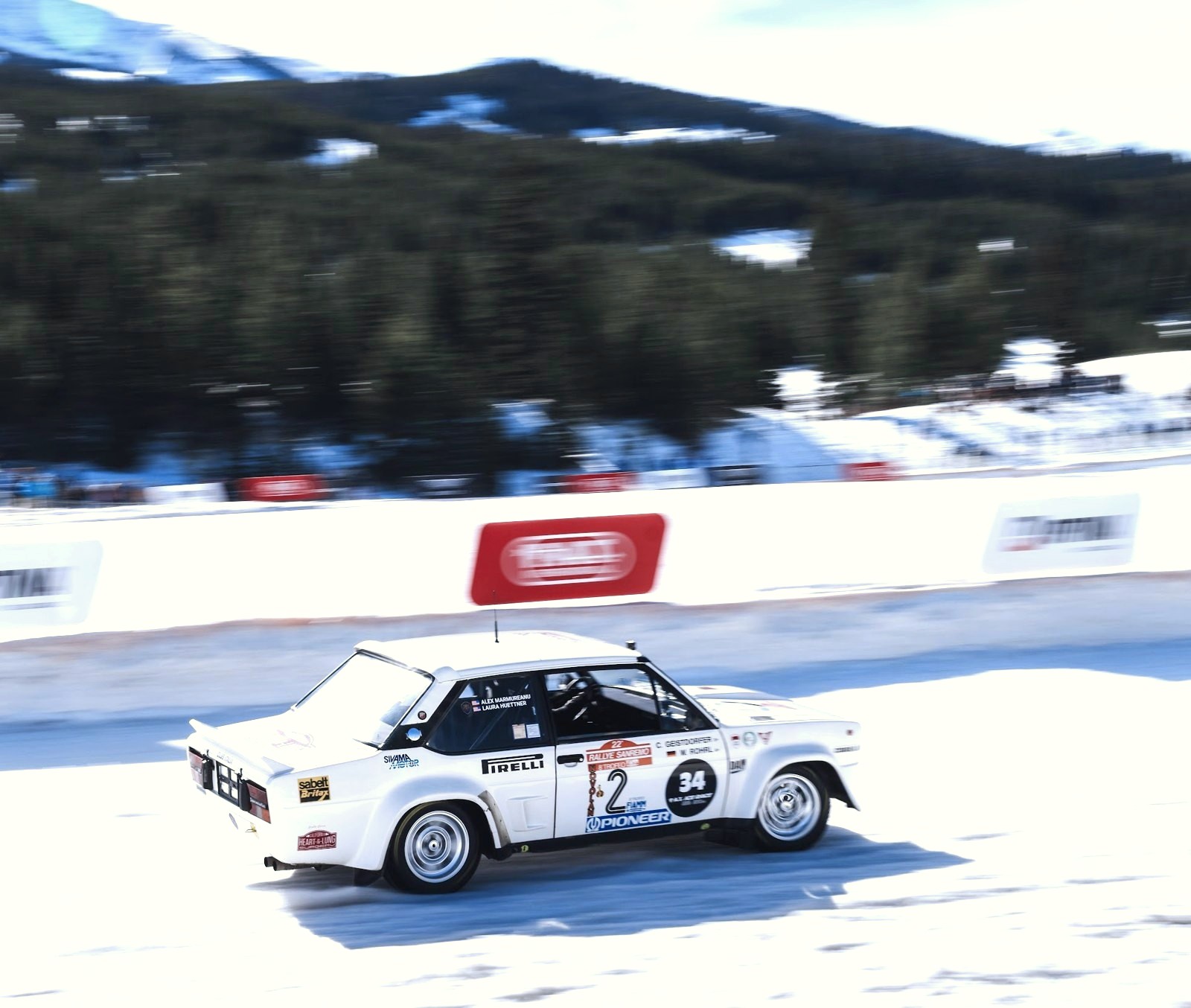 Fiat 131 Abarth sliding on the ice, F.A.T. Ice Race 2026