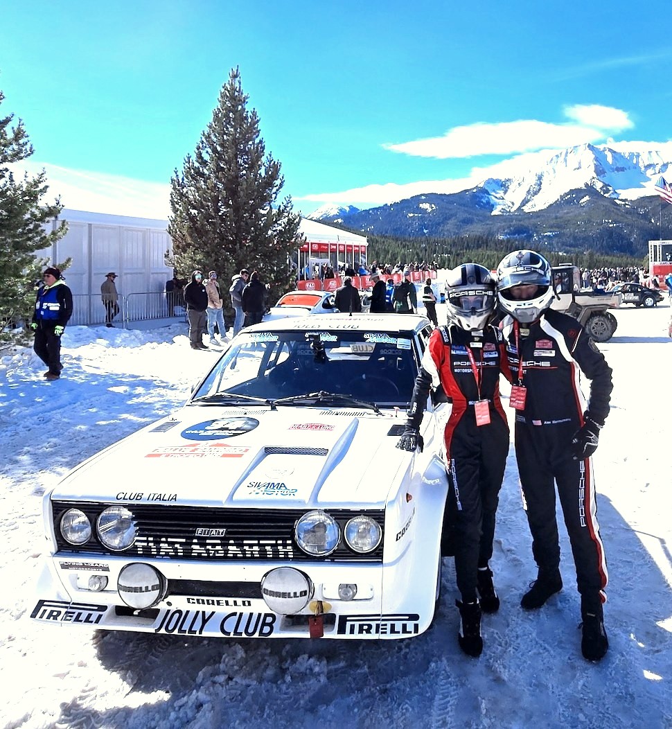 The crew with the Fiat 131 Abarth, F.A.T. Ice Race 2026