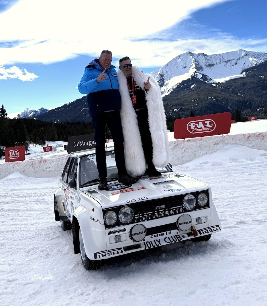 On the podium with the trophy, F.A.T. Ice Race 2026