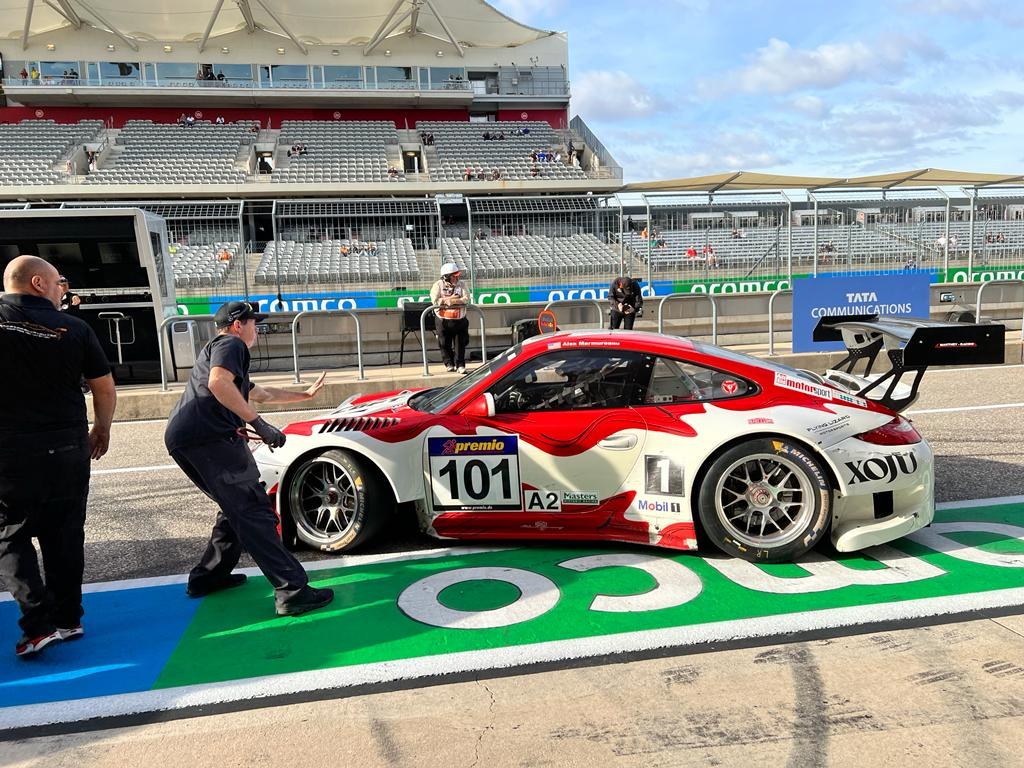Porsche 911 GT3 R No. 101 in the paddock, Masters Endurance Legends COTA 2022
