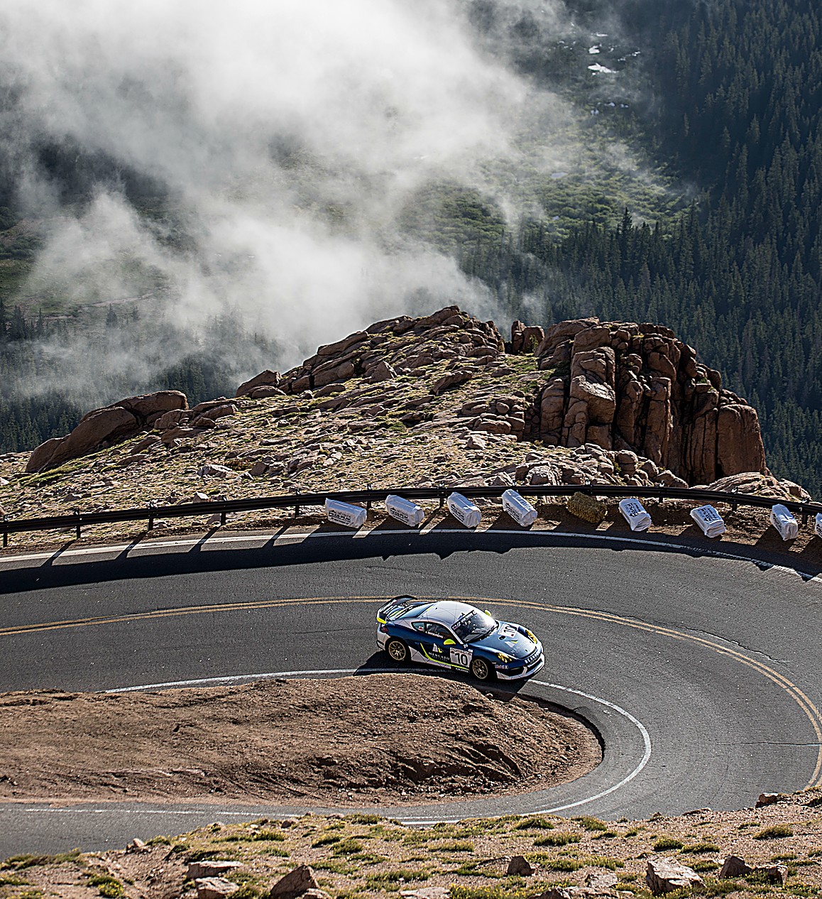 Porsche Cayman GT4 Clubsport No. 10 at the Pikes Peak International Hill Climb 2018