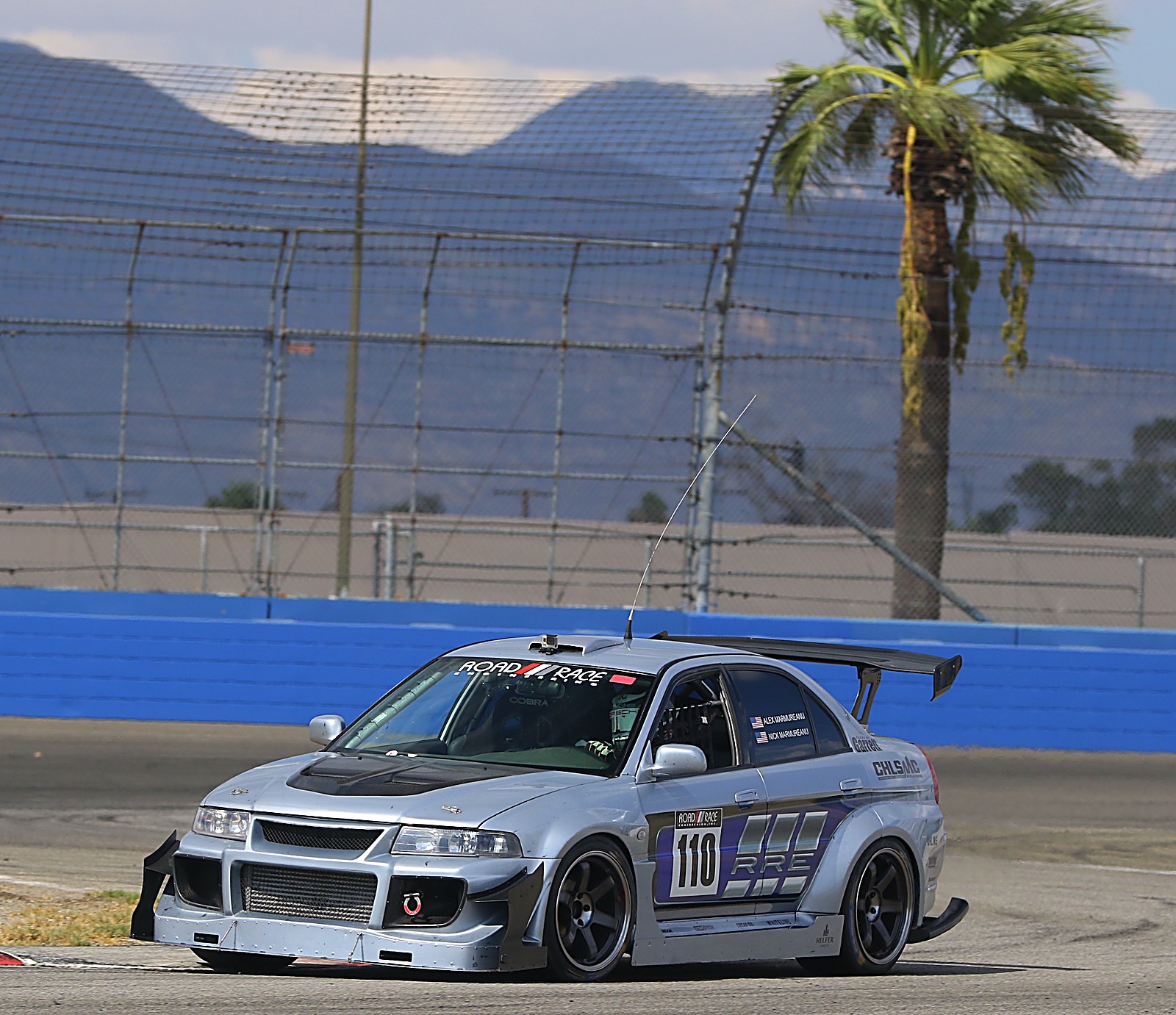Mitsubishi Lancer Evolution VI No. 110 at the POC Red Cup, Auto Club Speedway 2017