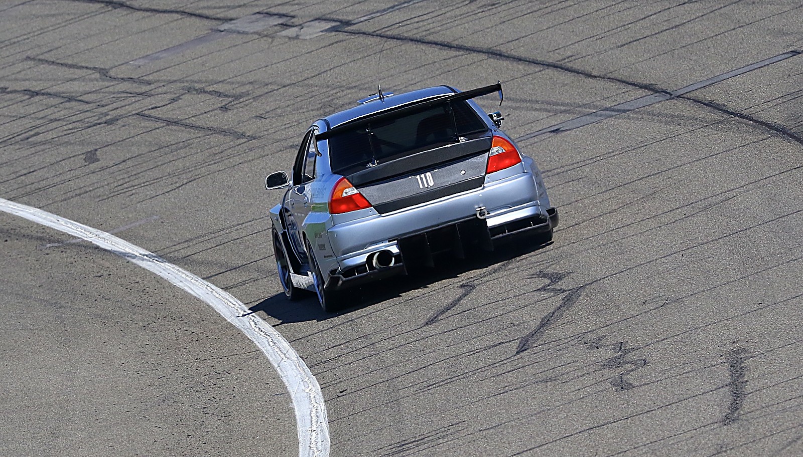 Mitsubishi Lancer Evolution VI No. 110 at the POC Red Cup, Auto Club Speedway 2017