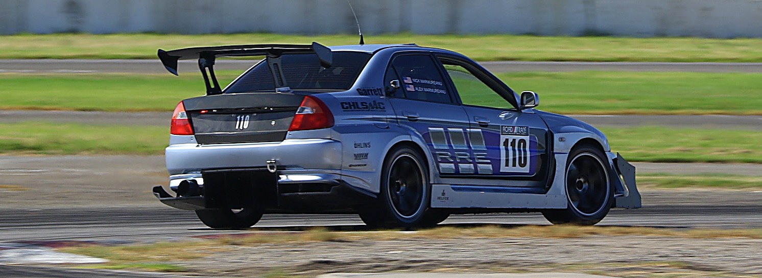 Mitsubishi Lancer Evolution VI No. 110 at the POC Red Cup, Auto Club Speedway 2017